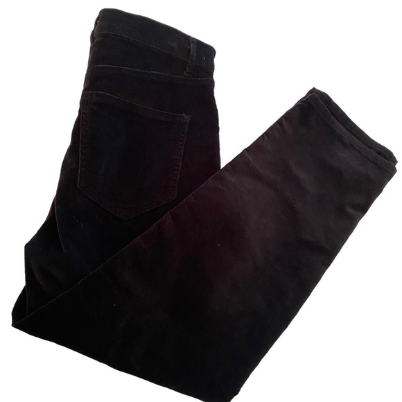 Express Super High Rise Straight Cropped Velvet Pants - Picture 6 of 10